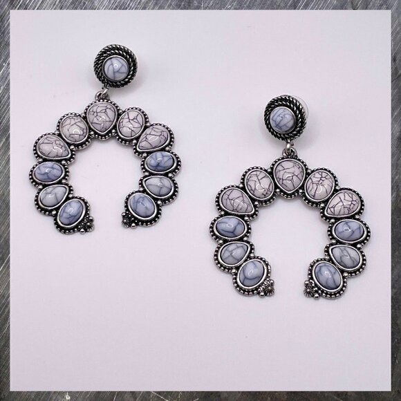 Western Boho Style Silver Concho Naja Earrings #870 - Picture 1 of 12